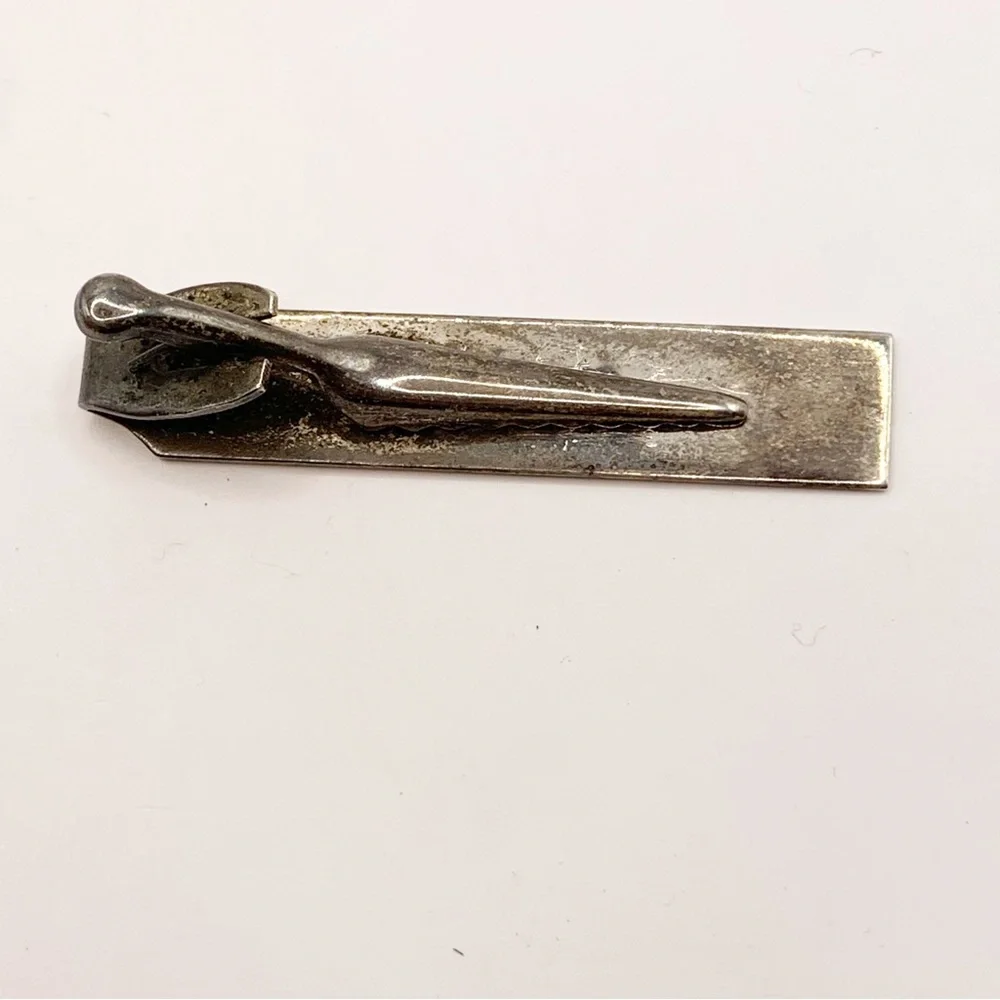 Vintage Siam Sterling silver Asian Niello enamel men’s tie clip